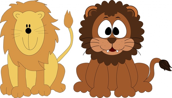600x341 Cute Lions Vector Illustration With Cartoon Style Free Vector