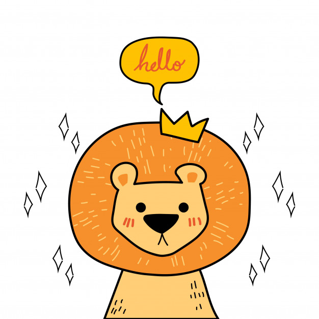 626x626 Vector Of Cute Doodle Hand Draw Lion Vector Premium Download