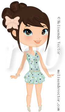 214x367 Cute Little Girl Wearing Summer Dress Illustration, Cute Little