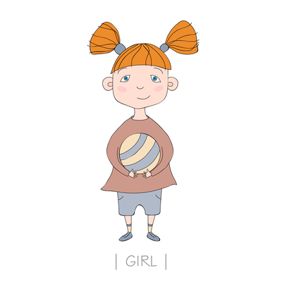 400x400 Page Cute Little Girl On Curated Vector Illustrations, Stock