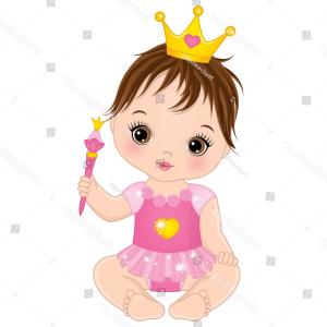 300x300 Photostock Vector Cute Baby Girl With Magic Pretty Sitting Kid