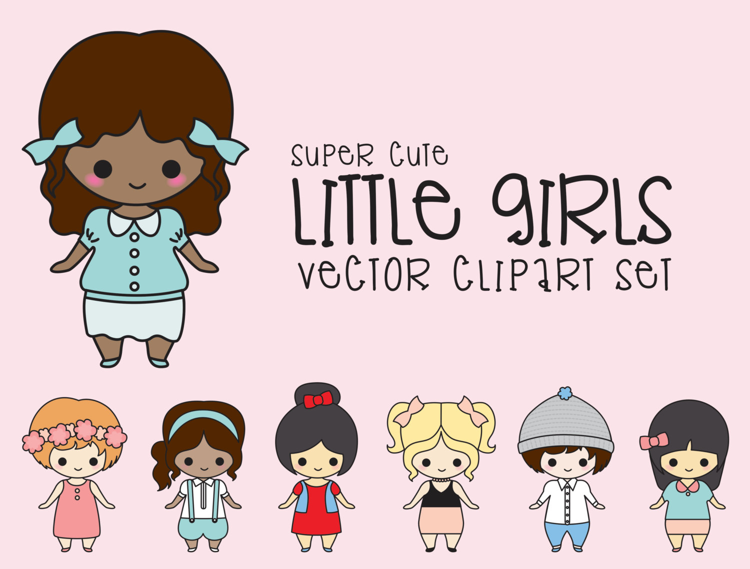 1500x1139 Premium Vector Clipart Kawaii Girls Clipart Kawaii Etsy
