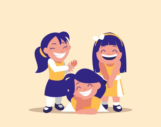 619x490 Cute Little Girls Happy Avatar Character Vector