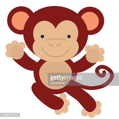 414x416 Cute Monkey Vector Illustration Premium Clipart