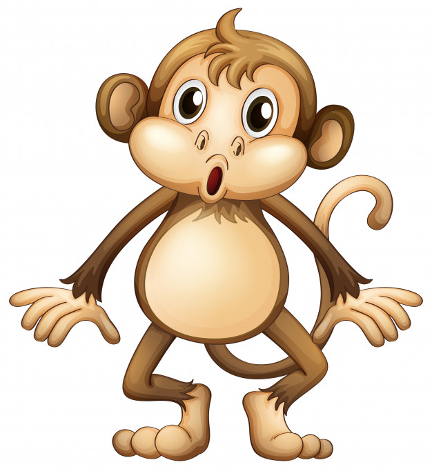 626x680 Cute Monkey Standing Alone Vector Free Download