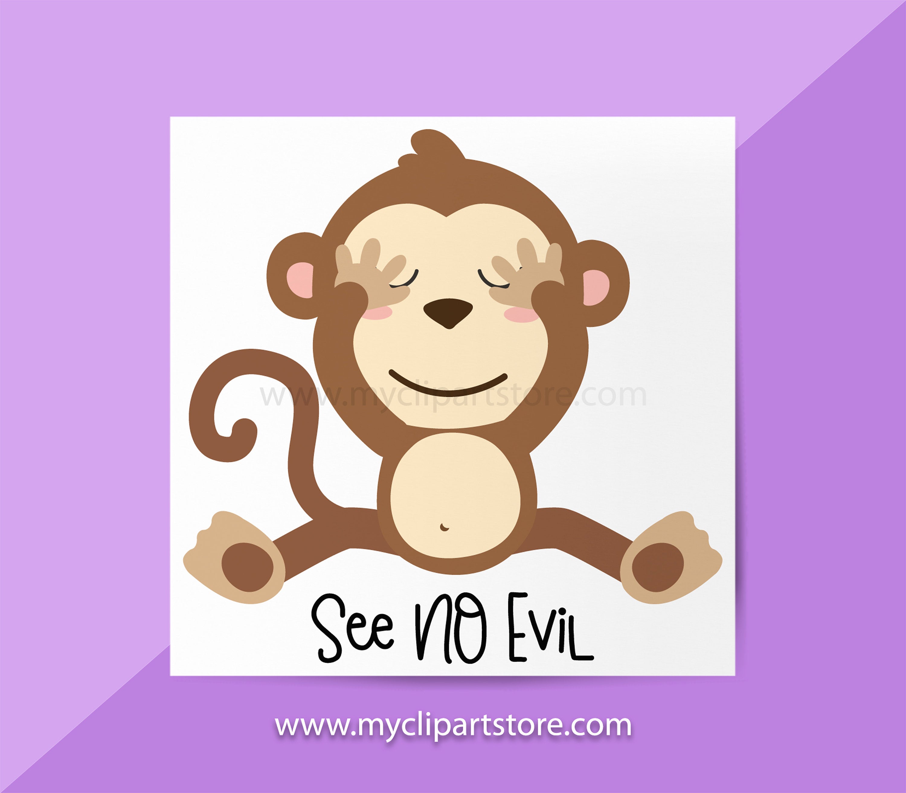 3000x2625 Cute Monkey Vector Etsy