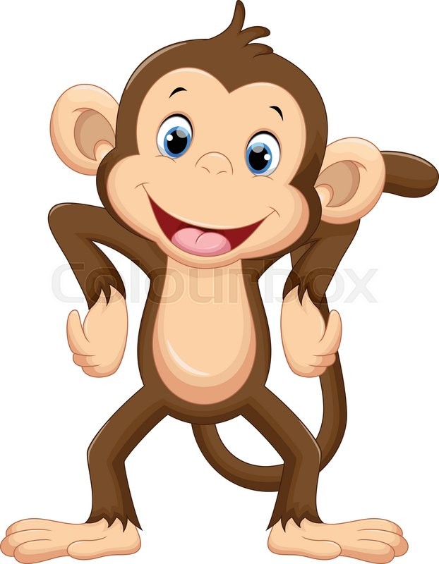 622x800 Illustration Of Cute Monkey Cartoon Stock Vector Colourbox