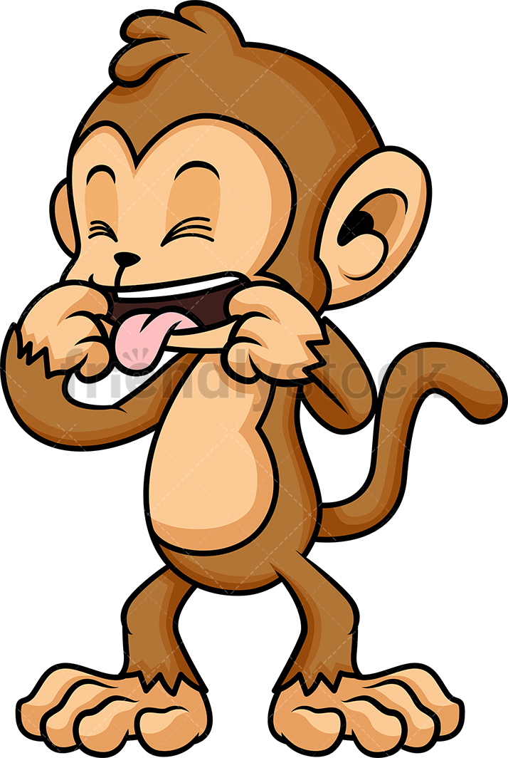 714x1064 Silly Monkey Mocking Cartoon Vector Clipart