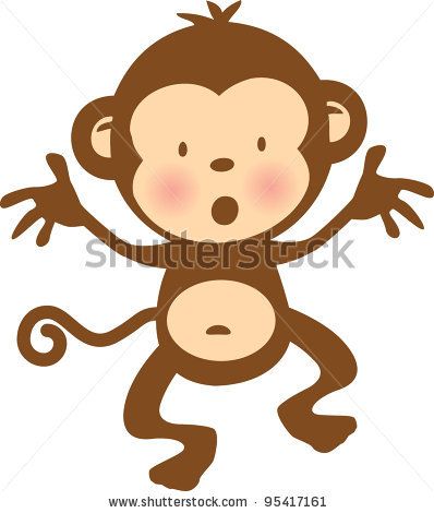 398x470 Monkey Clip Art Cute Monkey Stock Vector Shutterstock