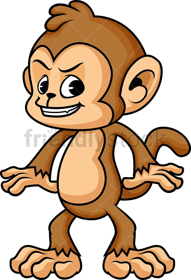 727x1064 Cunning Monkey Clipart Of Animals Cute Monkey, Monkey, Vector