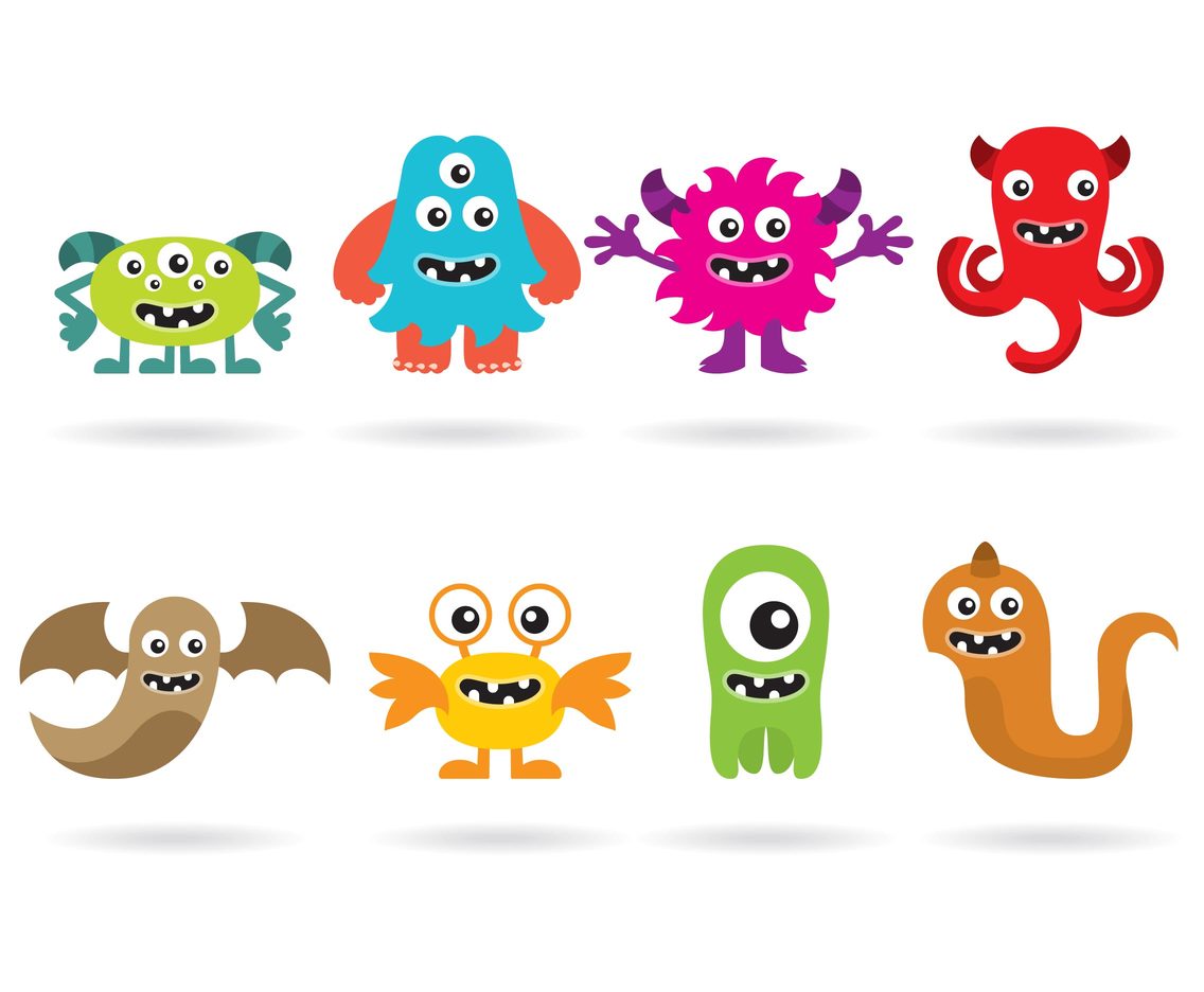 1136x936 Cute Monsters Vector Art Graphics