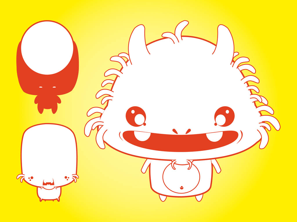 1024x765 Cute Vector Monster Illustrations Vector Art Graphics