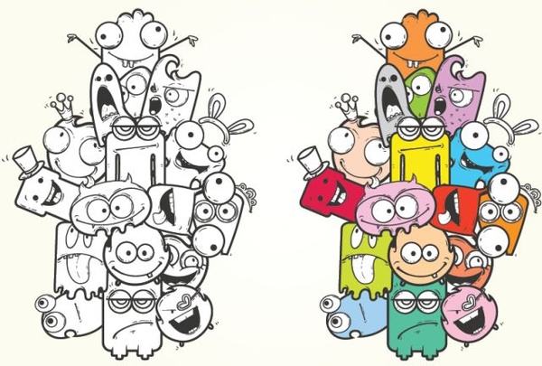 600x405 Cute Vector Monsters Free Vector In Encapsulated Postscript