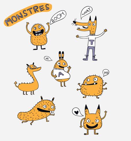 456x490 Cartoon Animals The Cute Monster Vector Character Design