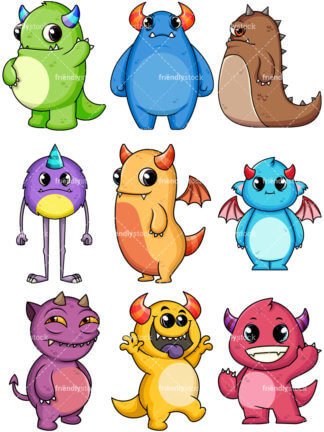 324x432 Cute Monster Cartoon Vector Clipart