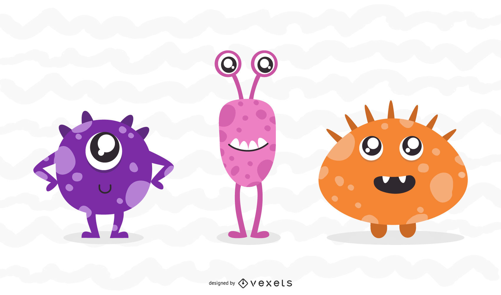 1700x1000 Cute Monster Vector Set