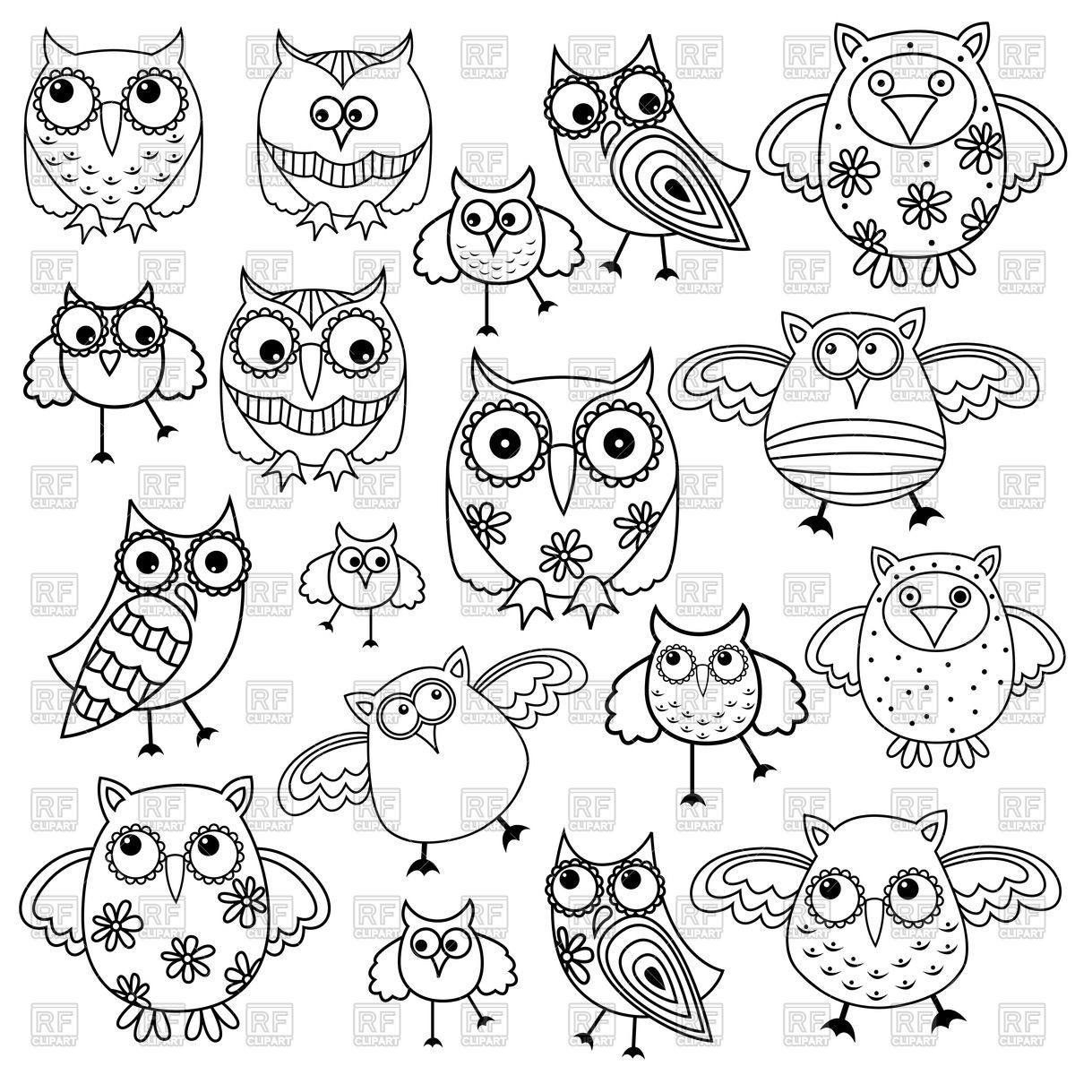 Cute Funny Owls Vector Image Of Plants And Animals Natareal 1200x1200 Cute Funny Owls Vector Image Of Plants And Animals Natareal