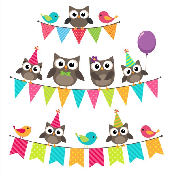 Happy Birthday Card And Cute Owls Vector Free Download 600x600 Happy Birthday Card And Cute Owls Vector Free Download