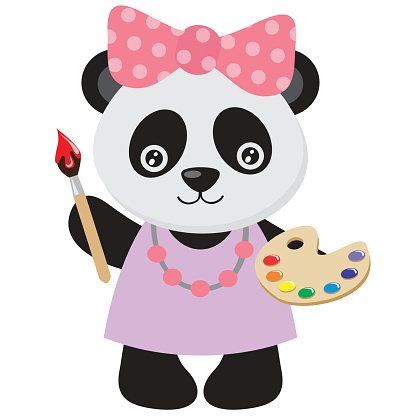 416x416 Cute Panda Vector Illustration Stock Vectors