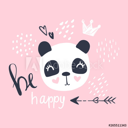 500x500 Cute Panda Vector Illustration Cartoon Animal Funny Character