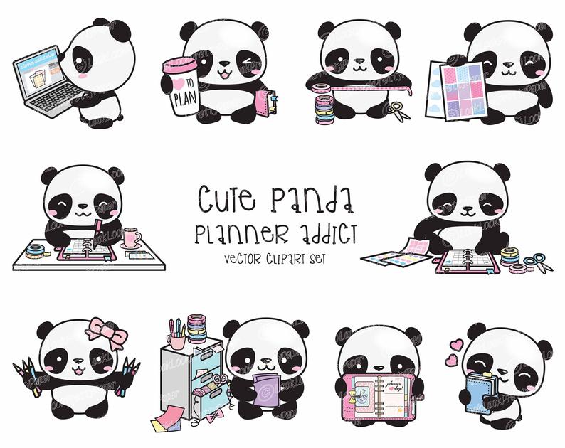 794x630 Premium Vector Clipart Kawaii Panda Cute Pandas Planner Etsy
