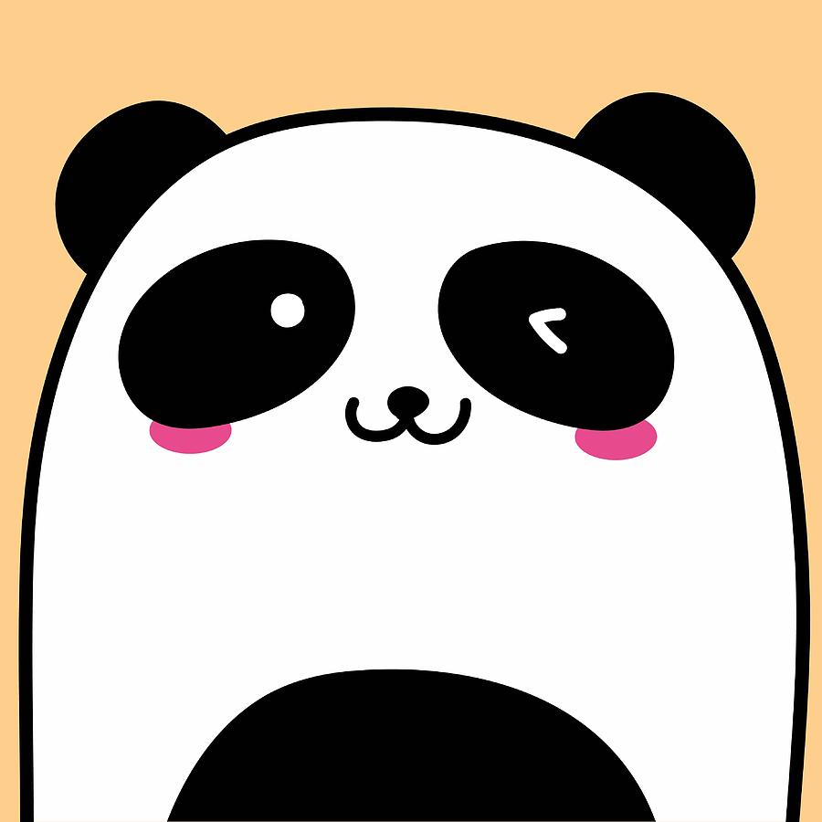 900x900 Cute Panda Vector Illustration Background Drawing