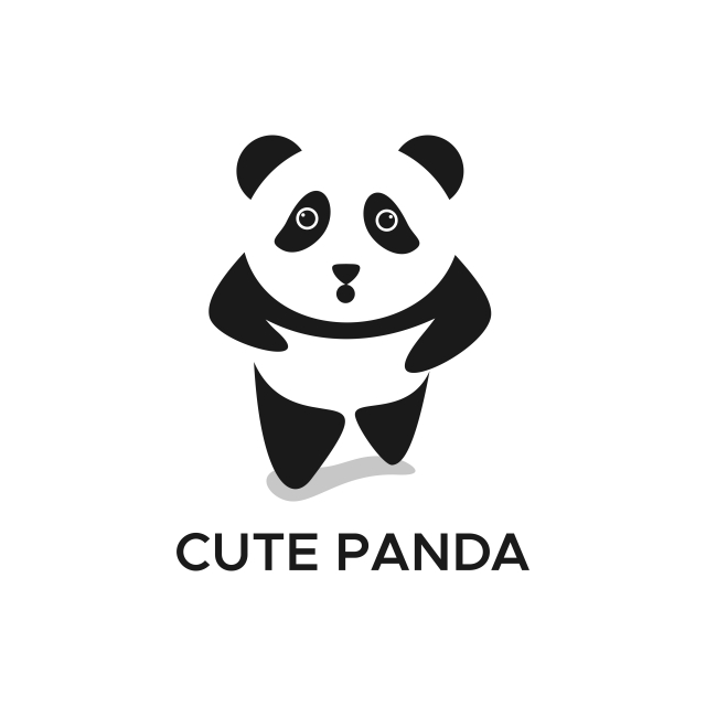 640x640 Cute Panda Vector Illustration For Your Company Or Brand, Animal