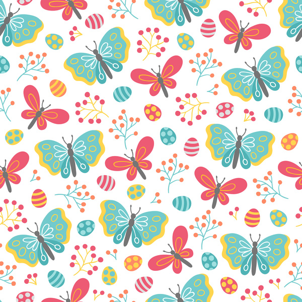 600x600 Cute Easter Seamless Pattern Design Vector Free Download