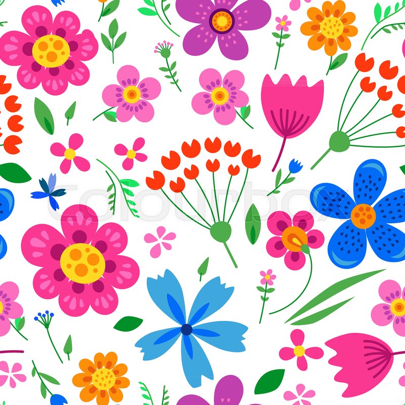 800x800 Cute Pattern In Small Bright Flower On Stock Vector Colourbox