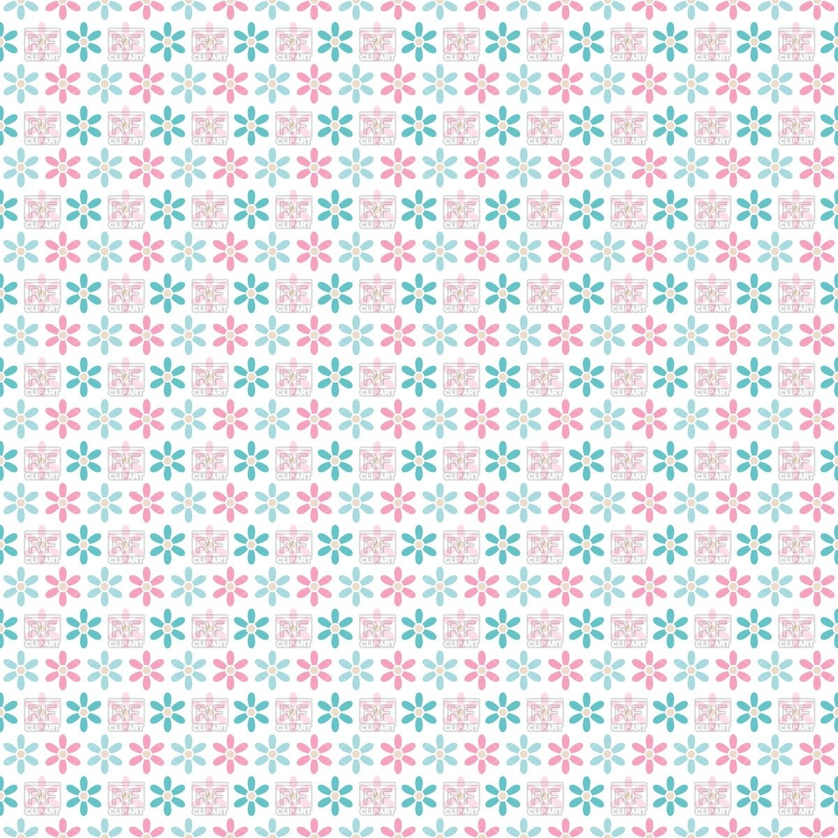 1200x1200 Seamless Cute Floral Pattern In Pastel Shades Vector Image