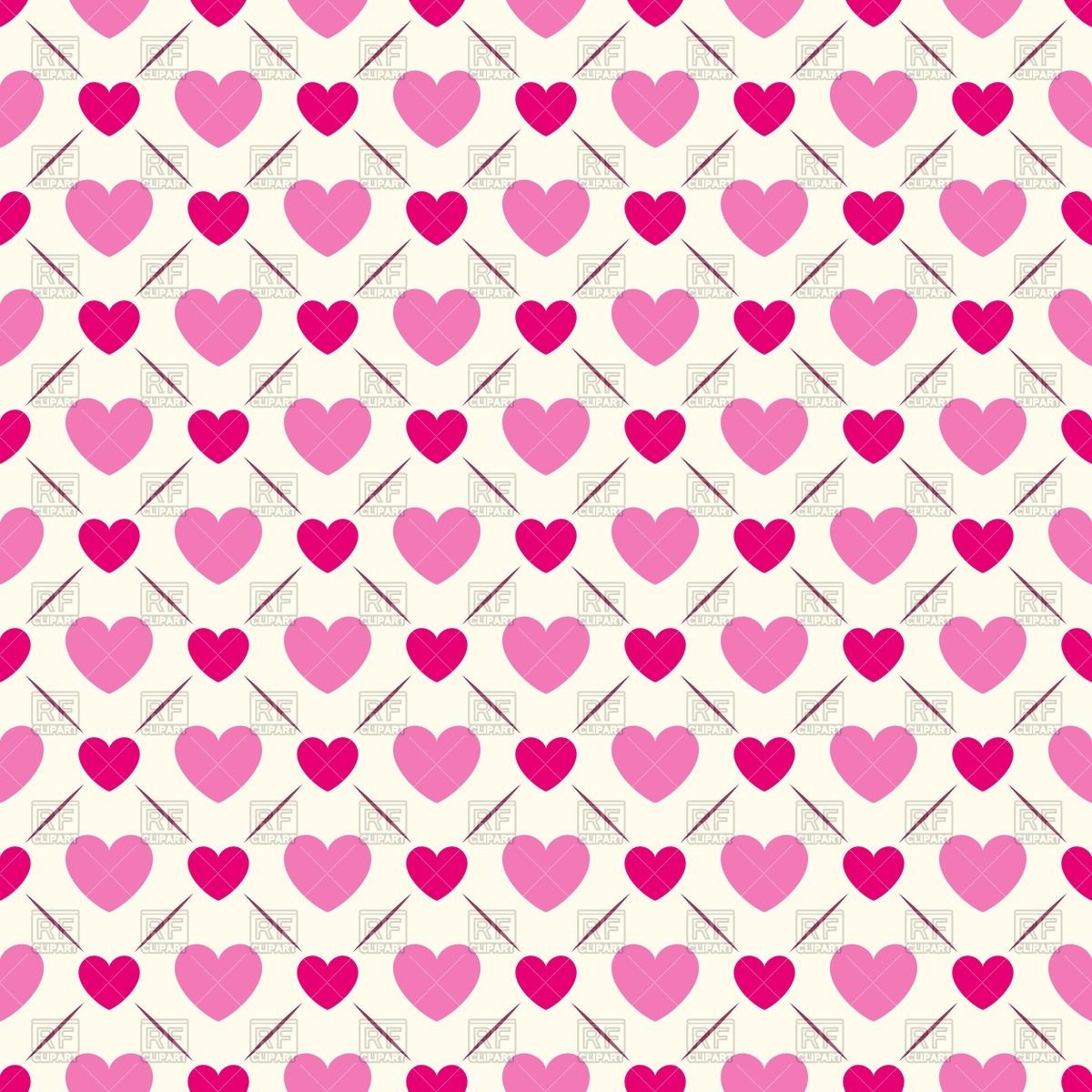 1200x1200 Seamless Cute Pattern With Pink Hearts Vector Image Of Backgrounds