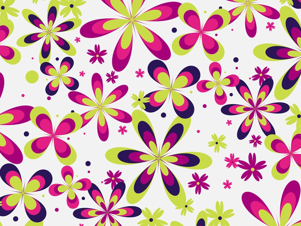 1024x768 Cute Floral Pattern Vector Vector Art Graphics