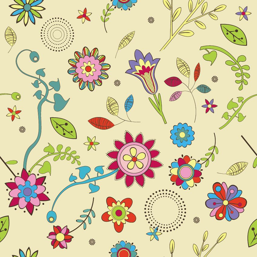 850x850 Cute Flowers Wallpaper Pattern Vector Art Graphics