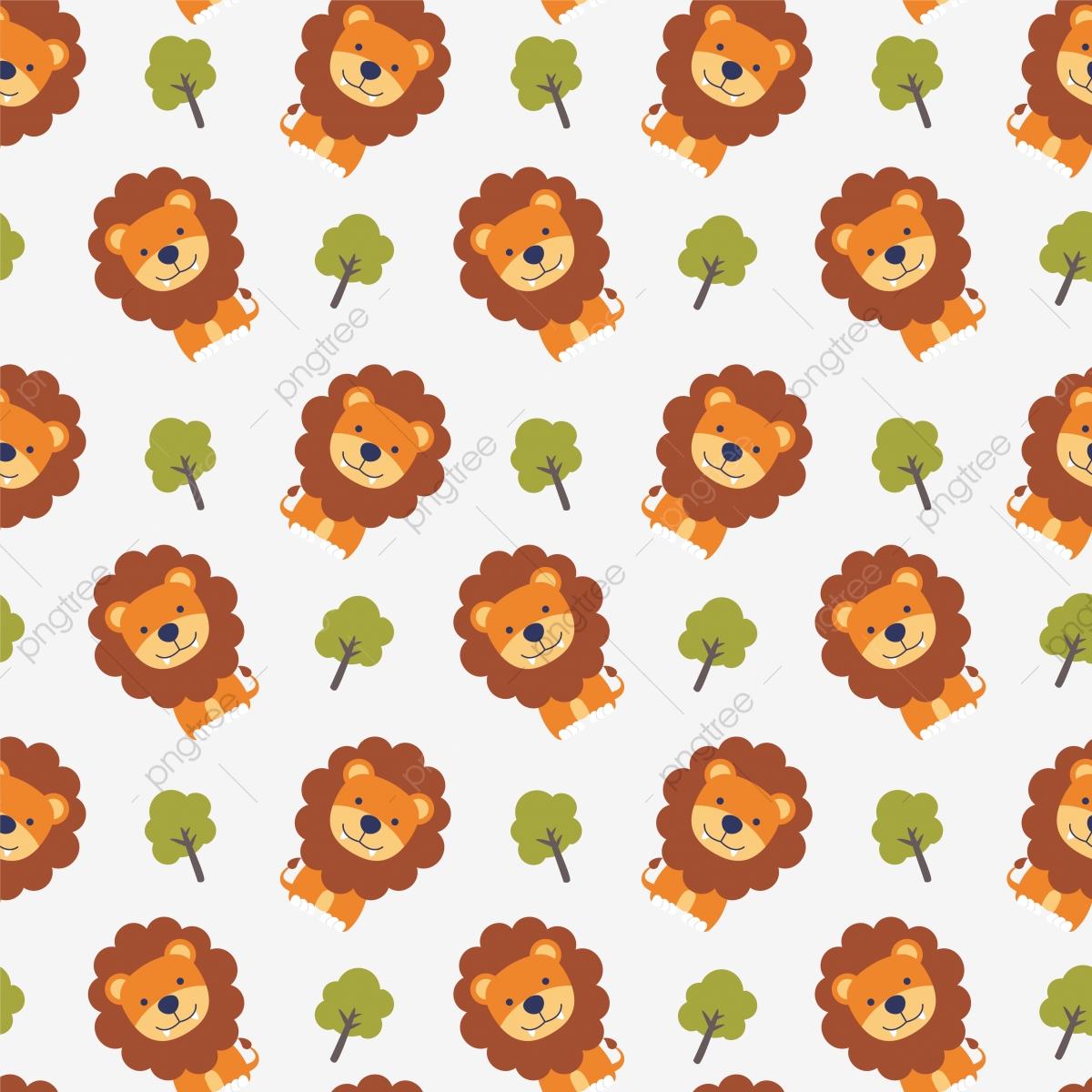 1200x1200 Cute Lion Seamless Pattern, Png, Lion, Wild Png And Vector