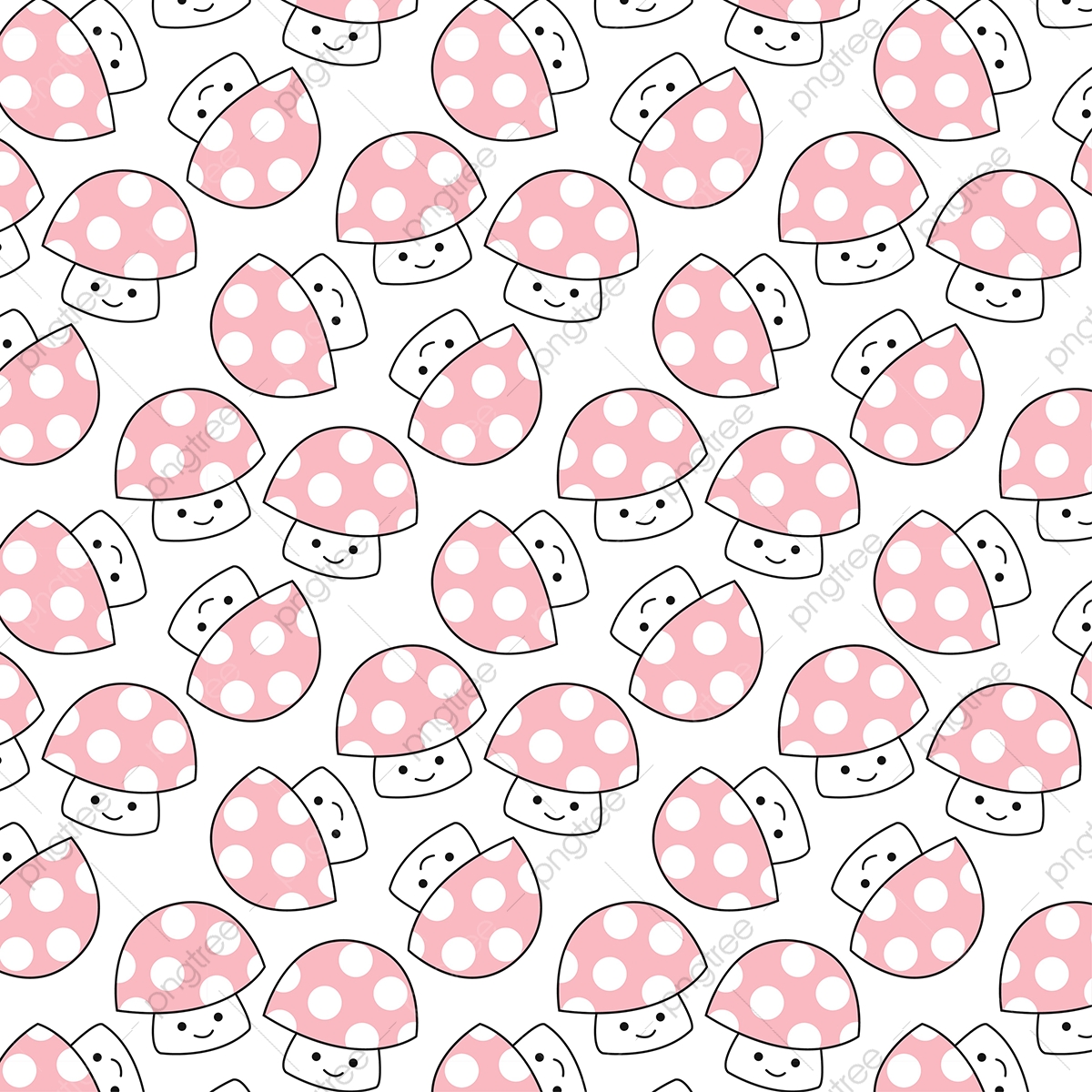 1200x1200 Cute Mushroom Pattern Vector, Cute, Pattern, Mushrooms Png