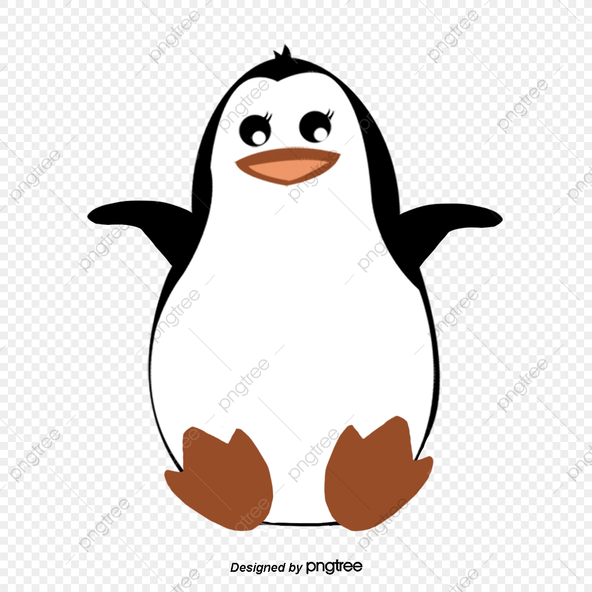 1200x1200 Cartoon Vector Hand Painted Cute Penguin, Cartoon Vector, Hand