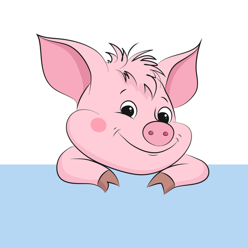 Cute Cartoon Pig Vector Design Free Download 500x500 Cute Cartoon Pig Vector Design Free Download