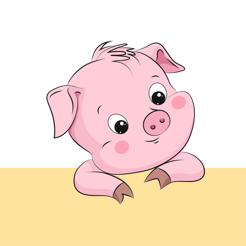 Cute Cartoon Pig Vector Design Free Download 500x500 Cute Cartoon Pig Vector Design Free Download