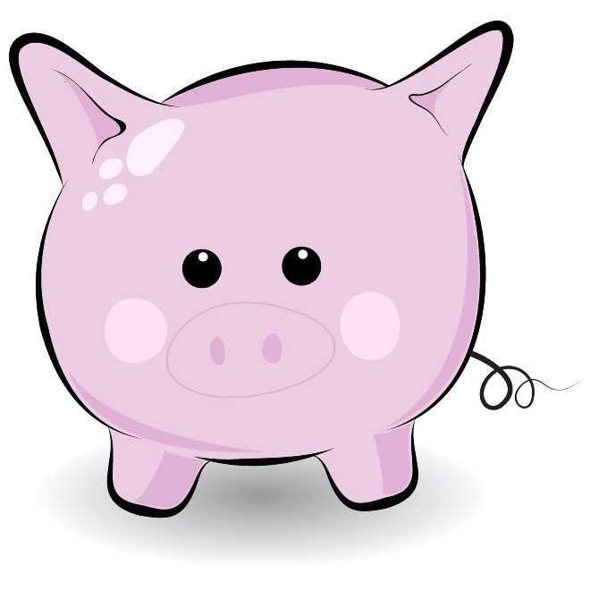 Cute Pig Vector Image 660x660 Cute Pig Vector Image