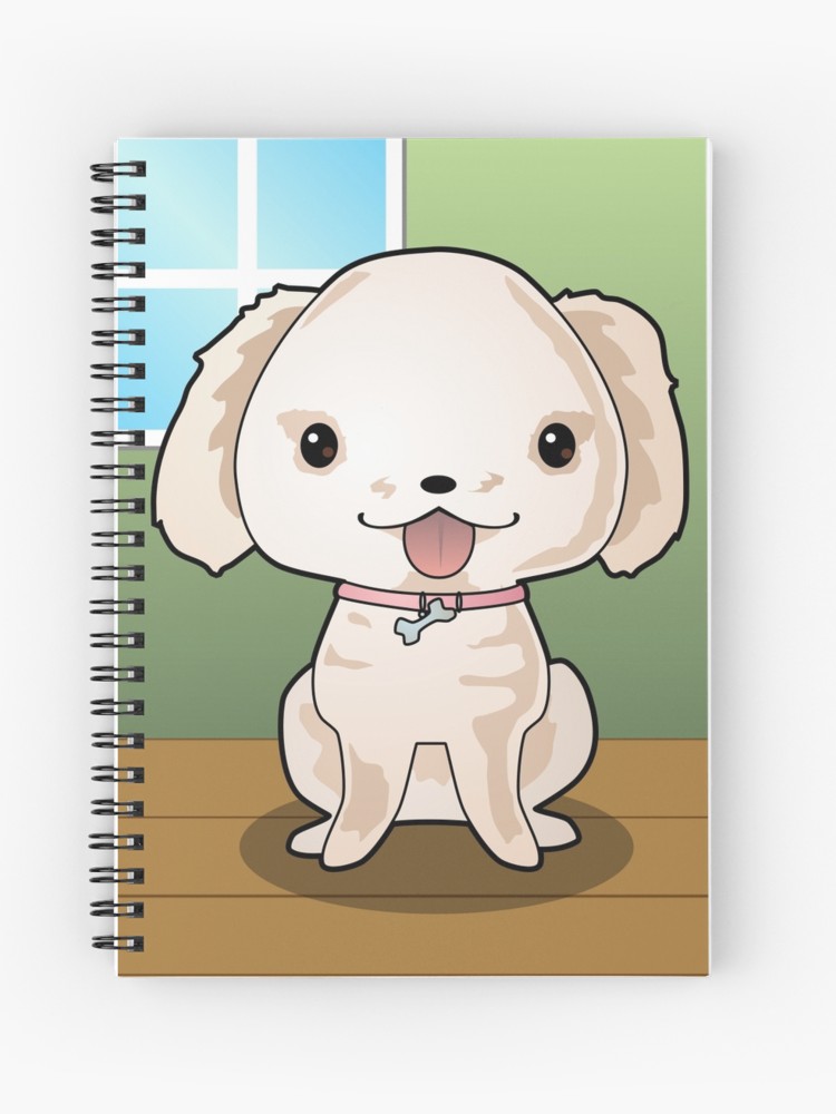 750x1000 Cute Puppy Vector Drawing Spiral Notebook