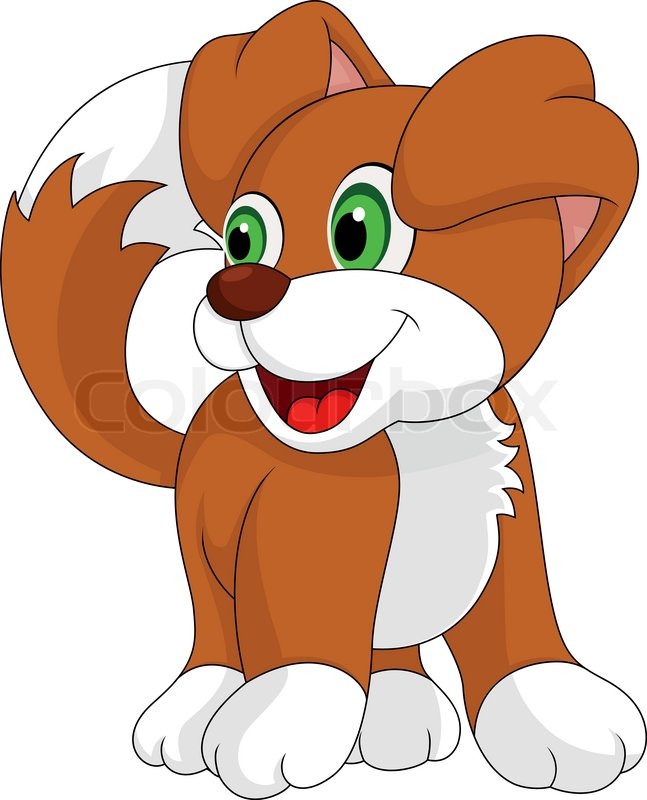 647x800 Cute Puppy Cartoon Stock Vector Colourbox