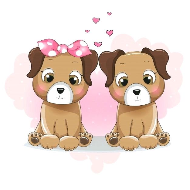 626x626 Cute Puppies Cartoon