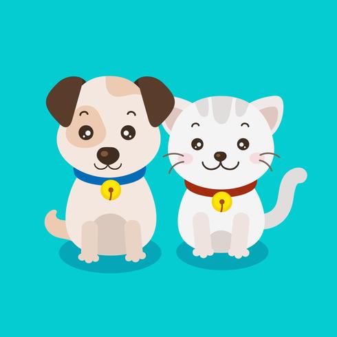 490x490 Cute Puppy And Kitten Cartoon