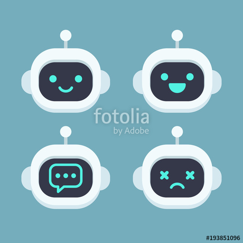 500x500 Cute Robot Face Set Stock Image And Royalty Free Vector