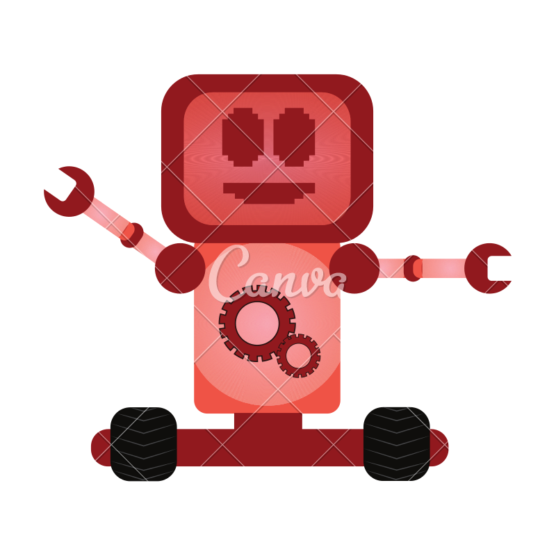 800x800 Isolated Cute Robot Vector Icon Illustration