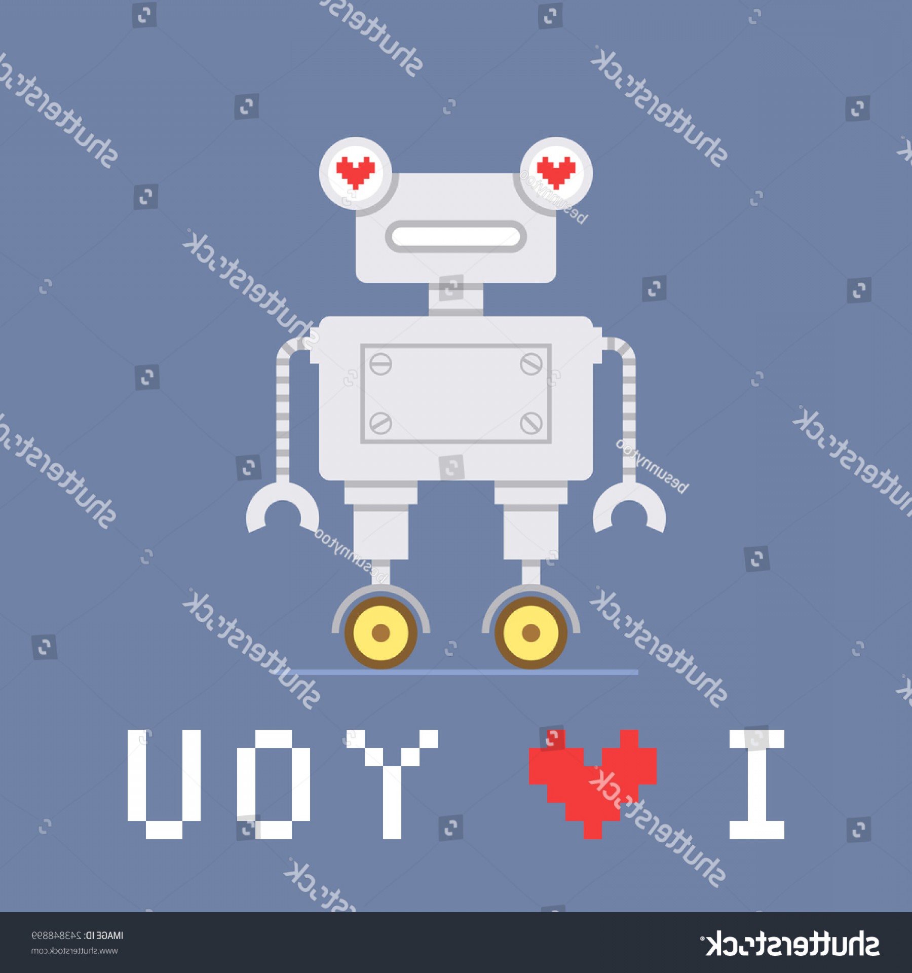 1800x1920 Valentines Day Card Cute Robot Vector Hoodamathrun