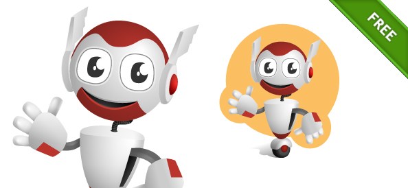 594x274 Cute Robot Vector