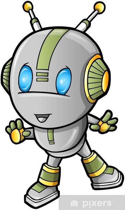 415x700 Cute Robot Vector Illustration Wall Mural