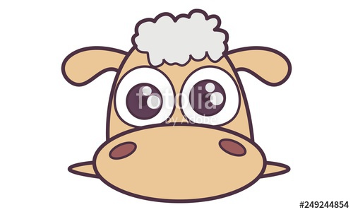 500x300 Cute Sheep Vector Illustration Isolated On White Background