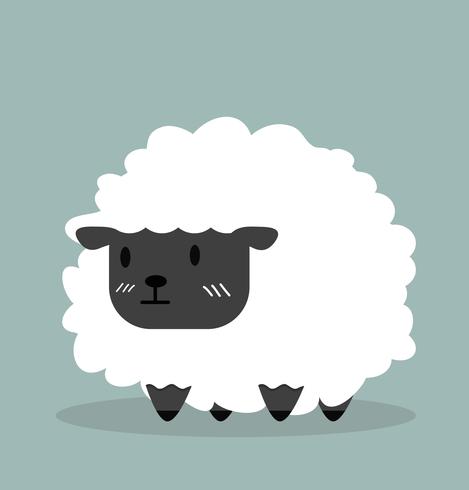 469x490 Cute Black Little Sheep Vector
